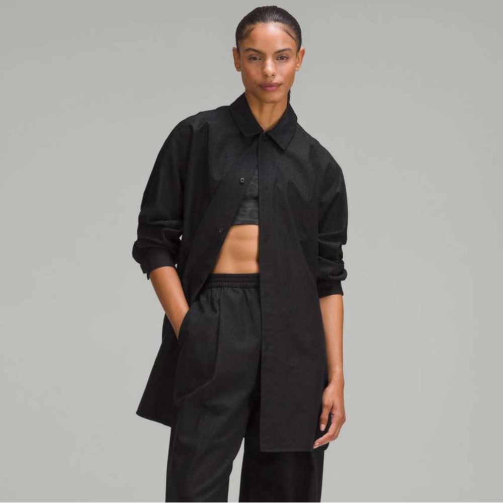 NWT Lululemon lab Jacquard Relaxed-Fit Shirt (Leopardo Jacquard MED Black)